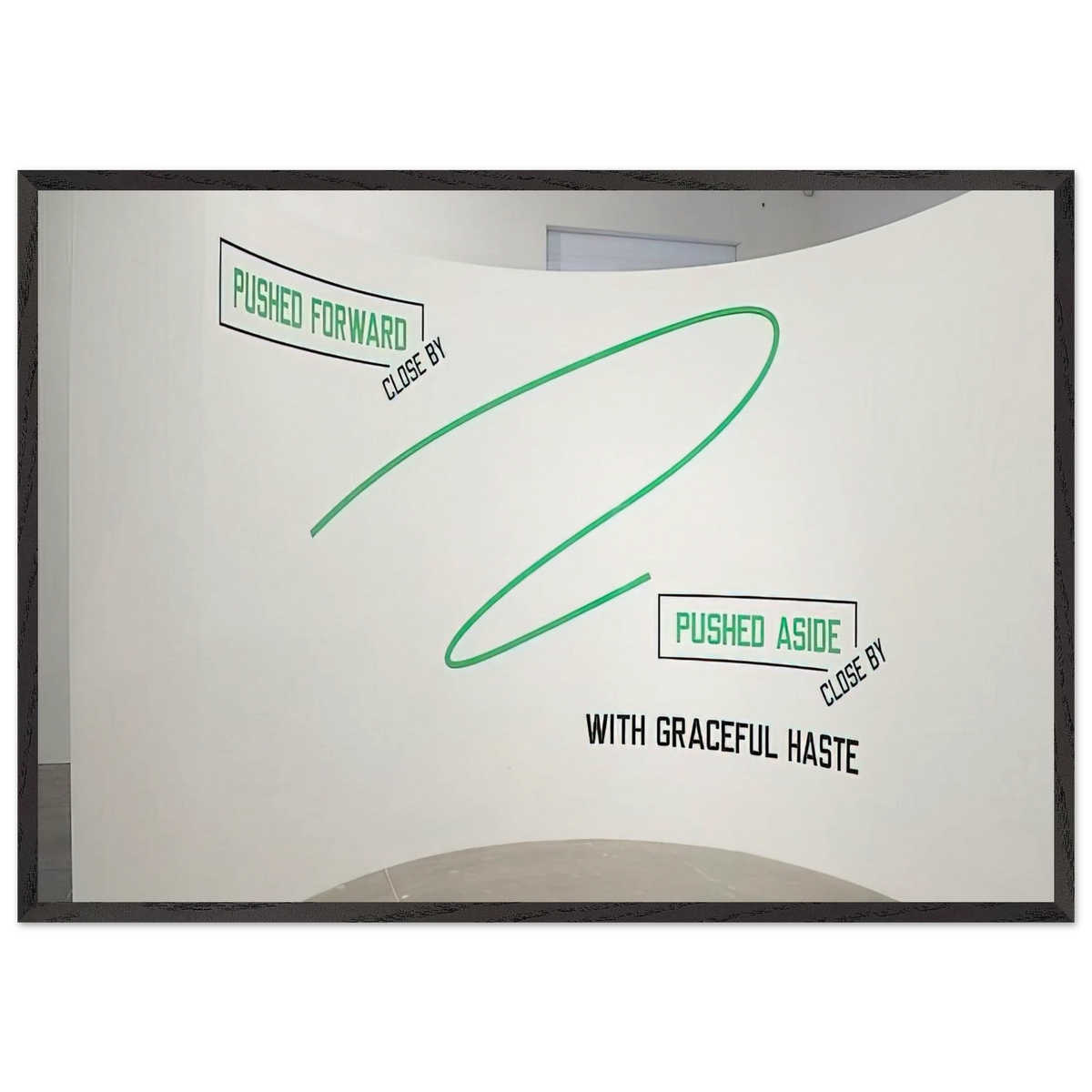 Pushed Forward - 2009 - Lawrence Weiner 70x100 cm / 28x40 inches Framed Art Print – Black Wooden Frame