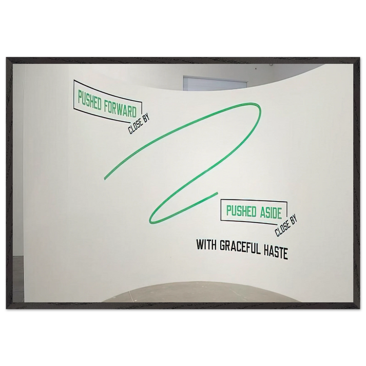 Pushed Forward - 2009 - Lawrence Weiner 70x100 cm / 28x40 inches Framed Art Print – Black Wooden Frame