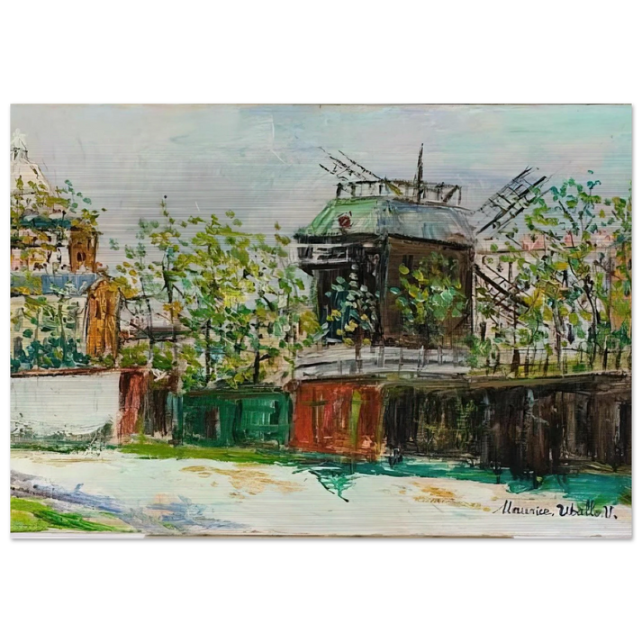 MOULIN DE LA GALETTE 4 - Maurice Utrillo Brushed Aluminum Print - 70x100 cm / 28x40 inches | Maurice Utrillo Aluminum Print | Maurice Utrillo Prints
