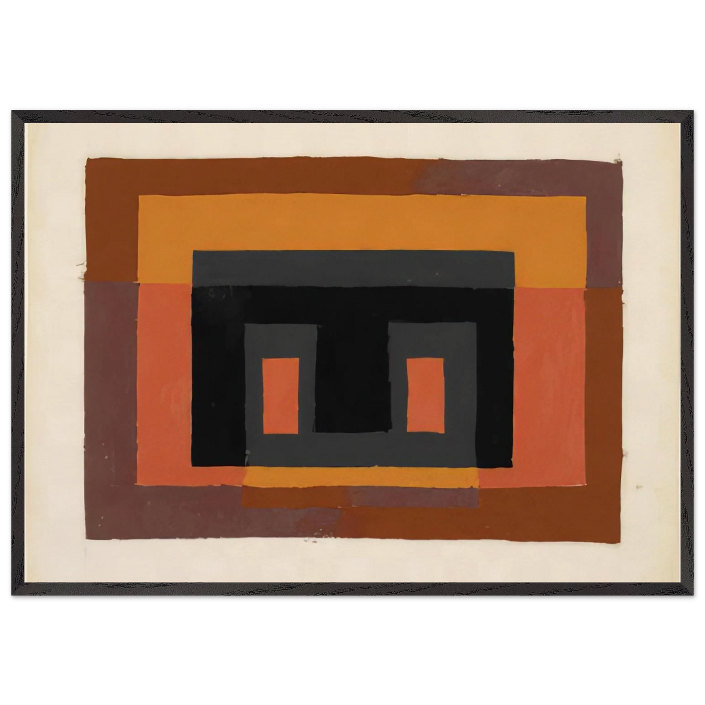 STUDY FOR VARIANT 1947 - Josef Albers 70x100 cm / 28x40 inches Framed Art Print – Black Wooden Frame