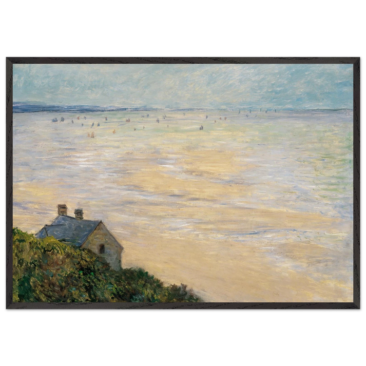 The Hut at Trouville Low Tide - claude monet 70x100 cm / 28x40 inches Framed Art Print – Black Wooden Frame