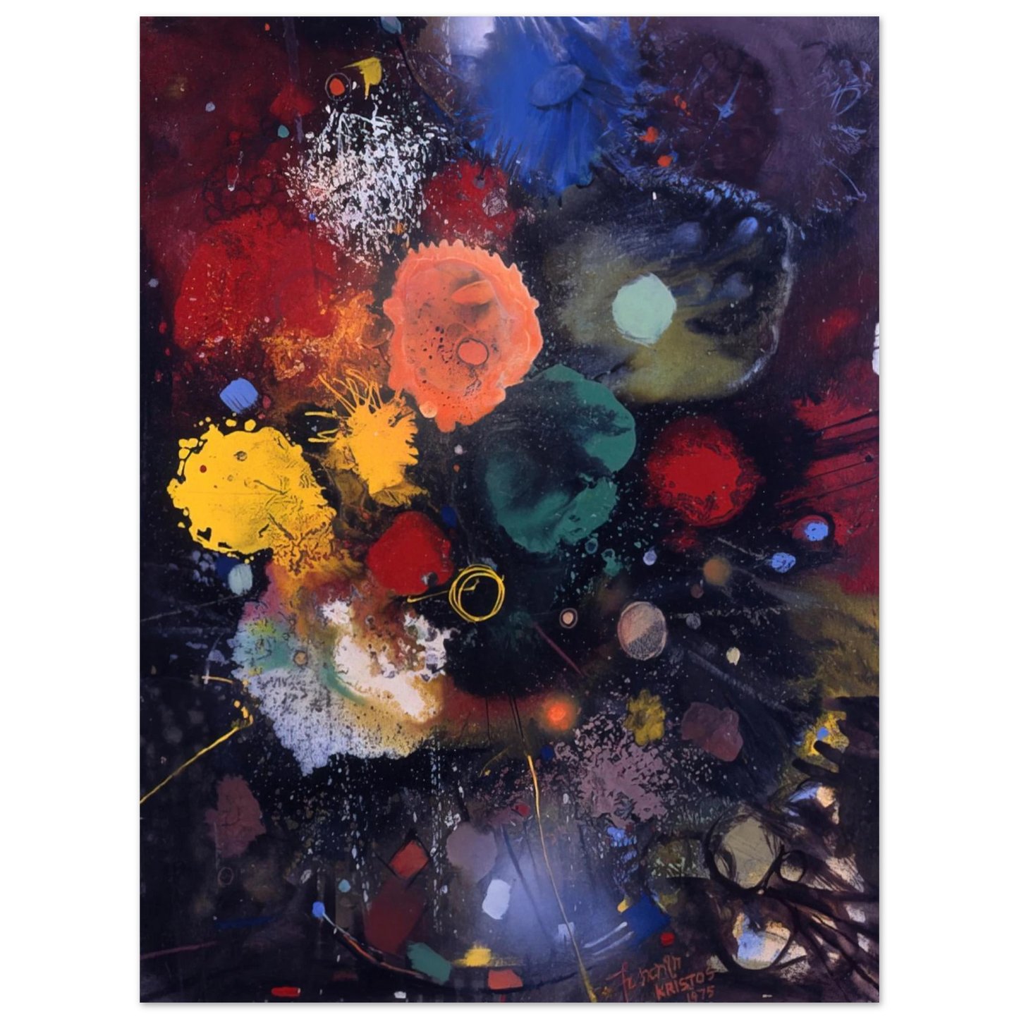 Gebre Kristos Desta - Flowers No. 5 - 1975 75x100 cm / 30x40inches Fine Art Poster