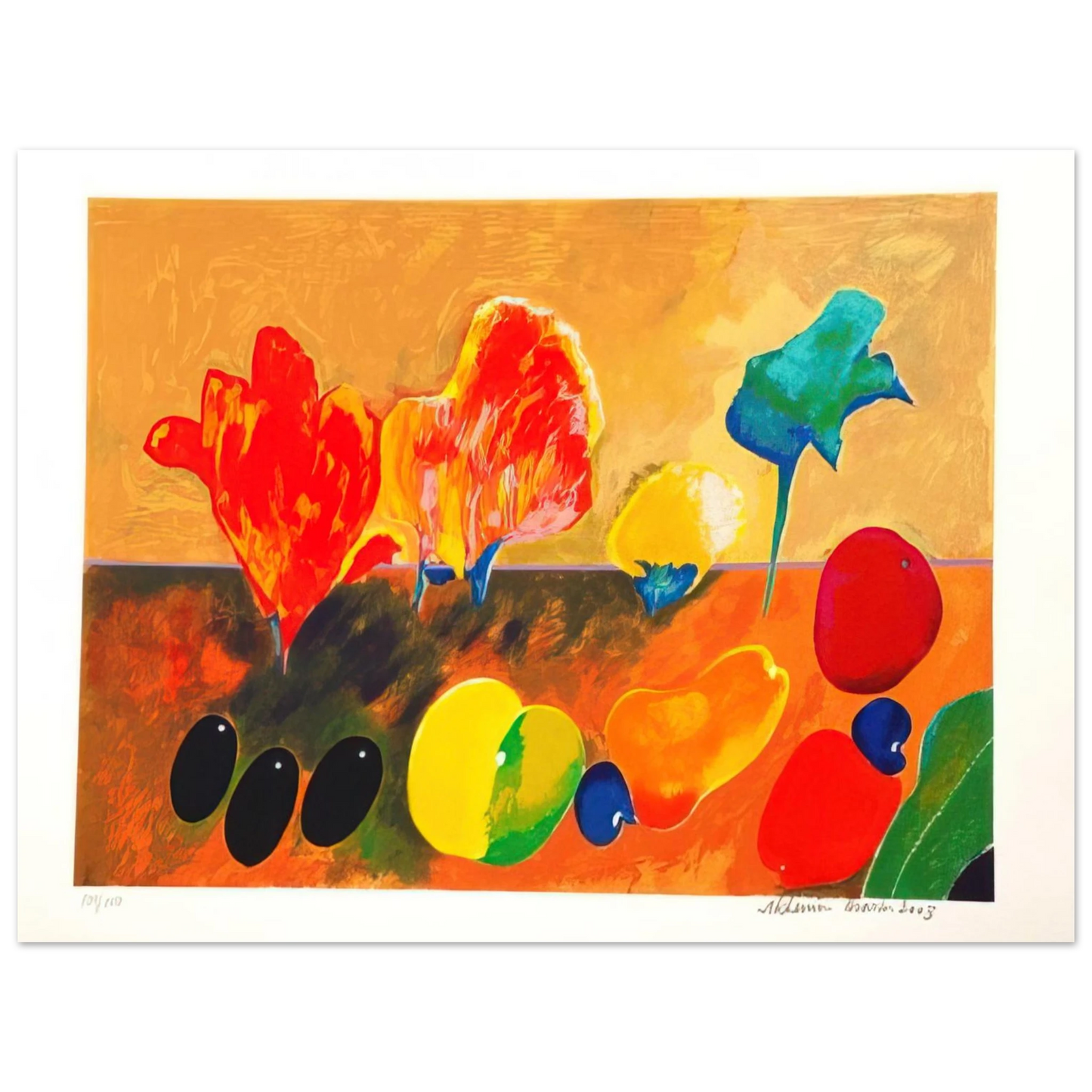 Aldemir Martins - Flores e Frutas - 2003 75x100 cm / 30x40inches Fine Art Poster