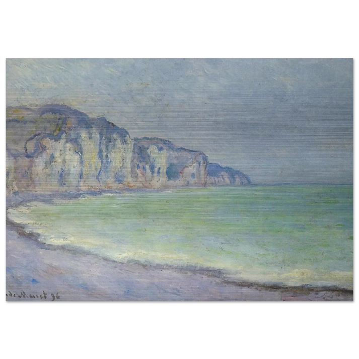Cliff at Pourville 2 - claude monet Brushed Aluminum Print - 70x100 cm / 28x40 inches | claude monet Aluminum Print | claude monet Prints