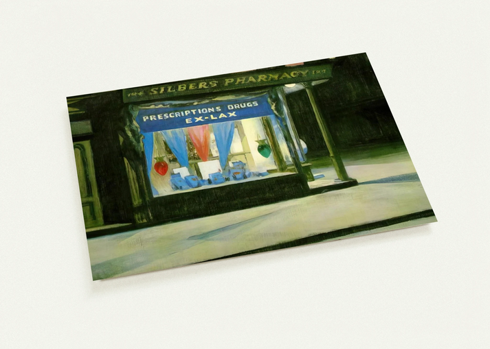 Drug Store By Edward Hopper Pack of 10 Post Cards | Edward Hopper Post Cards | A6 (10.5 x 14.8 cm) - 4.1 x 5.8 inches