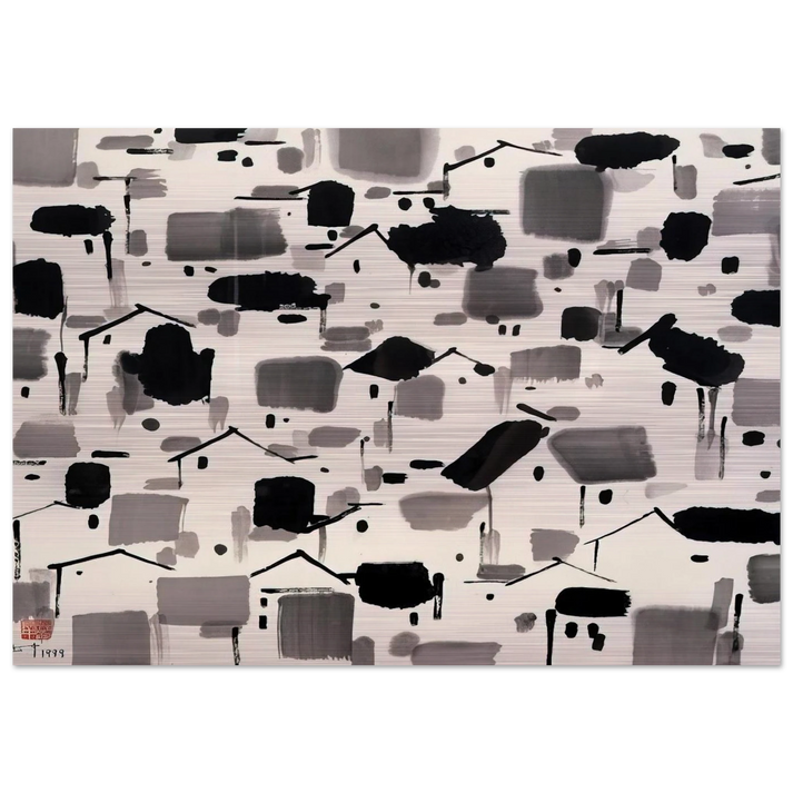 Home of Man - 1999 - Wu Guanzhong Brushed Aluminum Print - 70x100 cm / 28x40 inches | Wu Guanzhong Aluminum Print | Wu Guanzhong Prints
