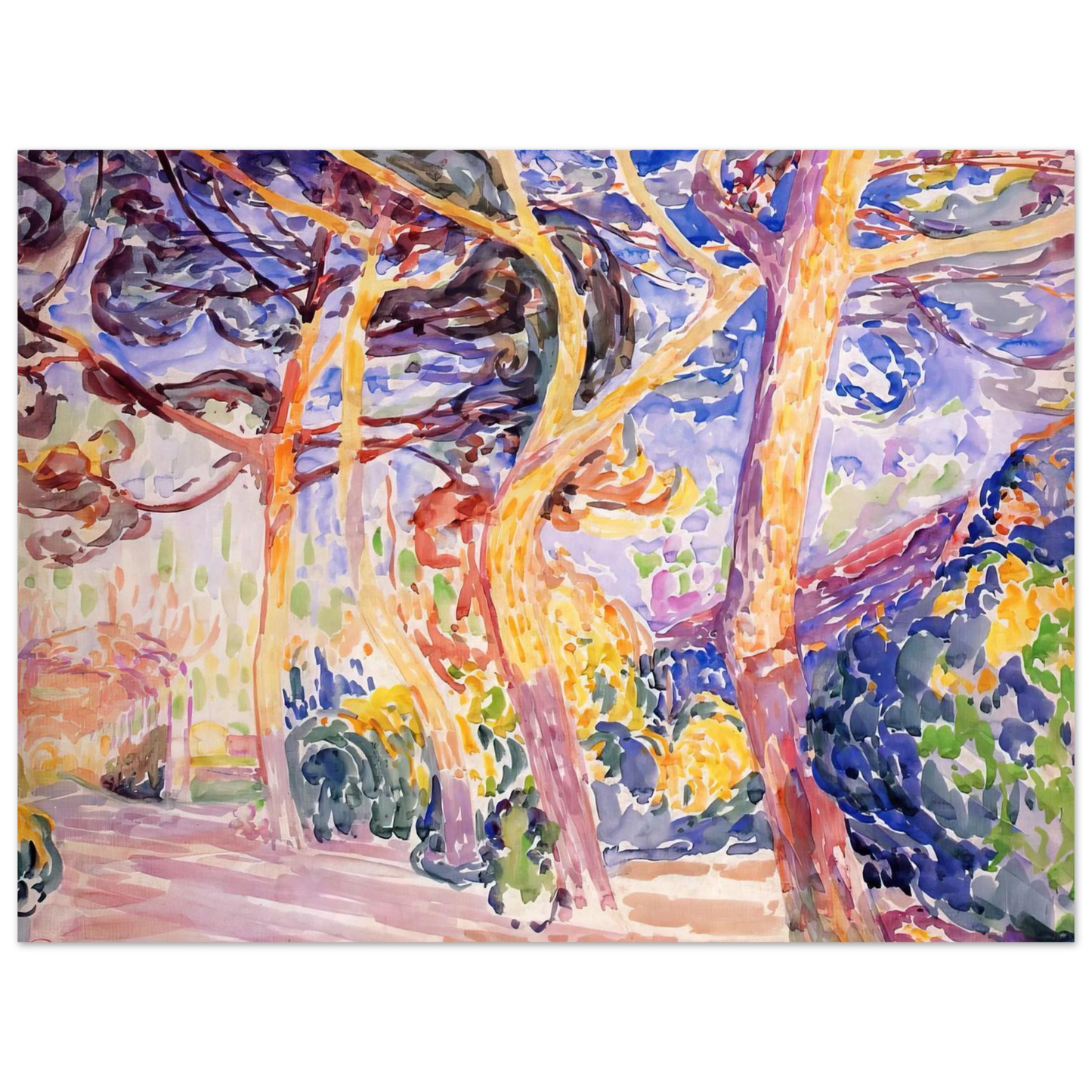 Henri-Edmond Cross - Under the Pines 75x100 cm / 30x40inches Fine Art Poster