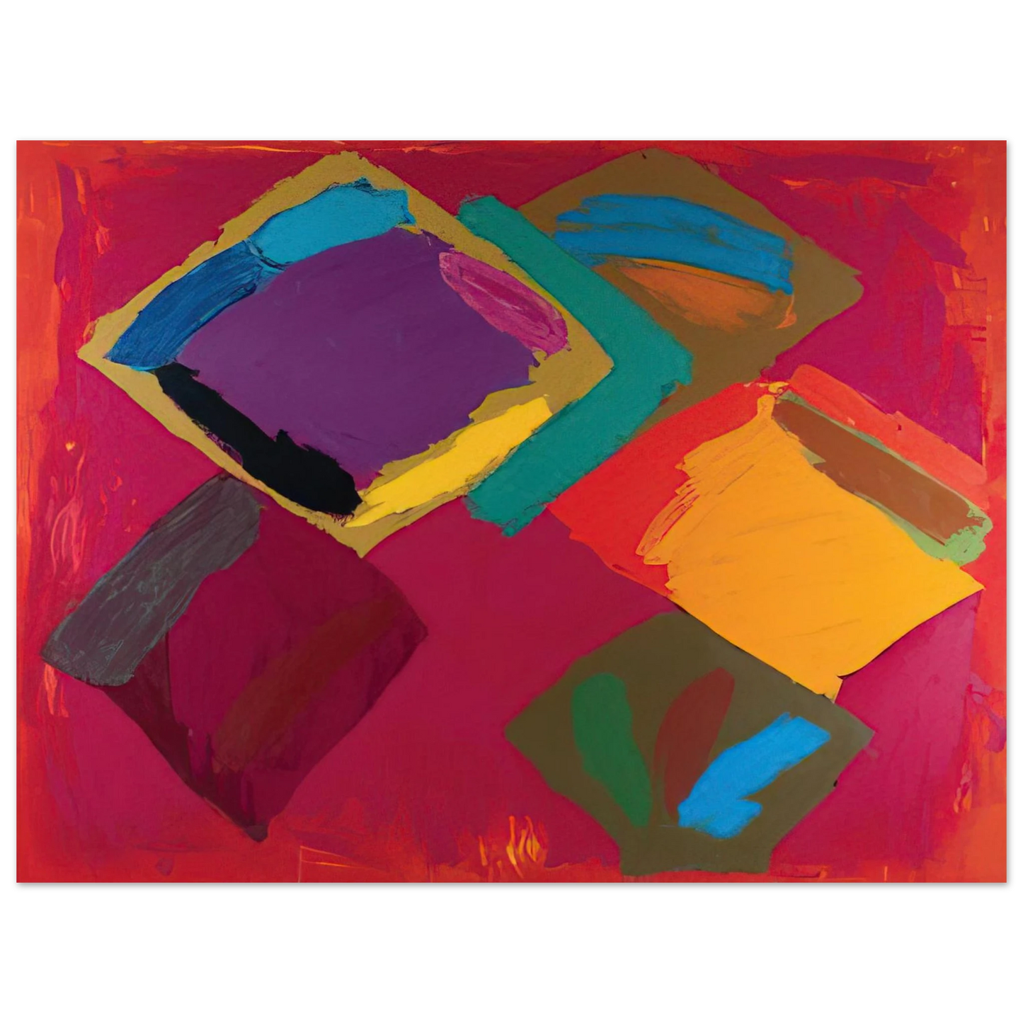 John Hoyland - Tiger Walk 3.4.81 - 1981 75x100 cm / 30x40inches Fine Art Poster