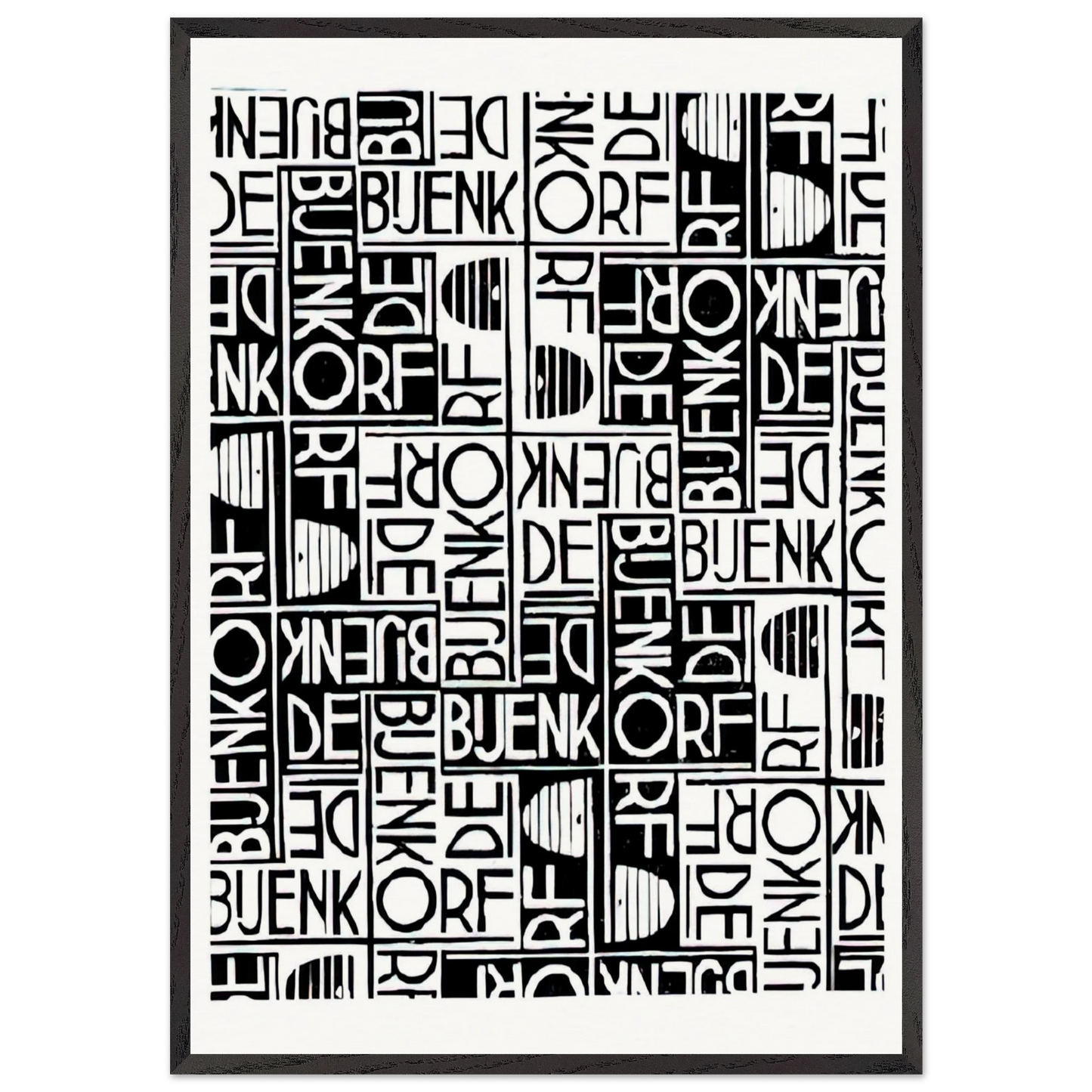 ESCHER 18 - MC Escher 70x100 cm / 28x40 inches Framed Art Print – Black Wooden Frame | Maurits Cornelis Escher Prints