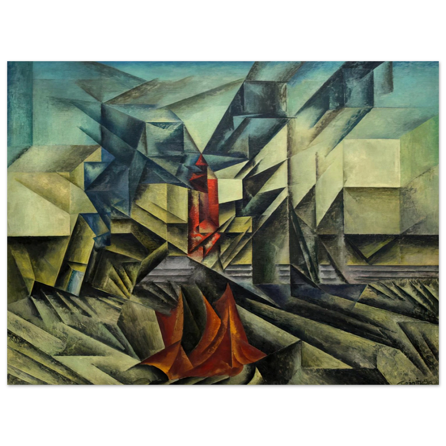 Lyonel Feininger - HARBOR MOLE 1913 75x100 cm / 30x40inches Fine Art Poster