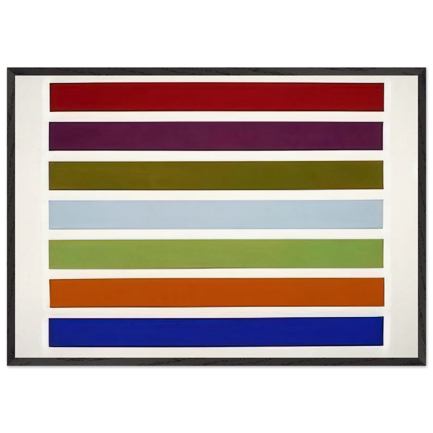 Wall Stripes No 3 - 1962 - Gene Davis 70x100 cm / 28x40 inches Framed Art Print – Black Wooden Frame