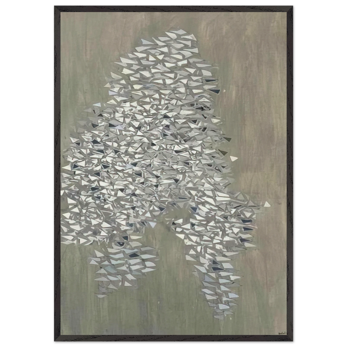 Vertical Gray - 1985 - Robert Goodnough 70x100 cm / 28x40 inches Framed Art Print – Black Wooden Frame
