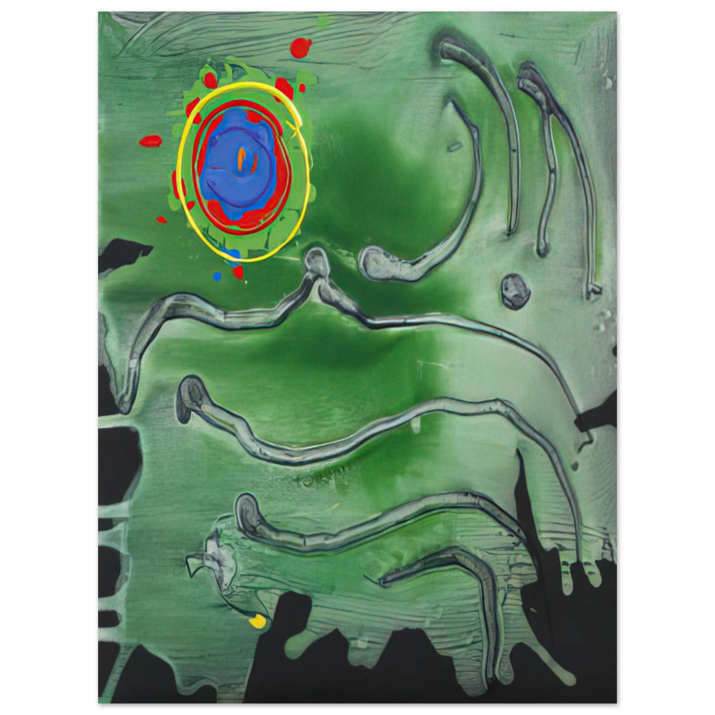 John Hoyland - Green Sea Moon - 2006 75x100 cm / 30x40inches Fine Art Poster
