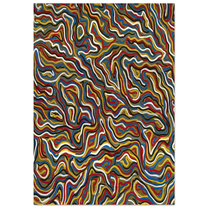 Squiggly Brushstrokes Olive - Sol LeWitt Brushed Aluminum Print - 70x100 cm / 28x40 inches | Sol LeWitt Aluminum Print | Sol LeWitt Prints