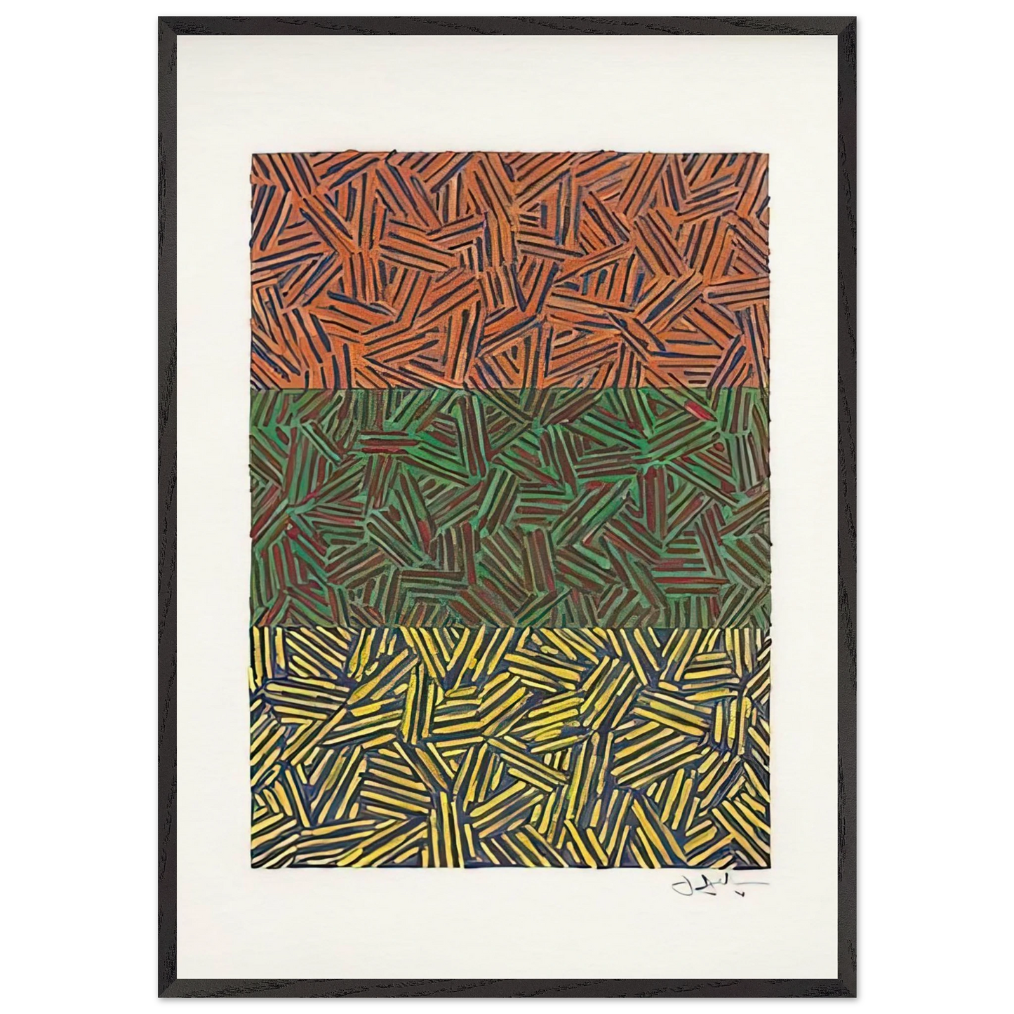 UNTITLED 1978 N1 - Jasper Johns 70x100 cm / 28x40 inches Framed Art Print – Black Wooden Frame