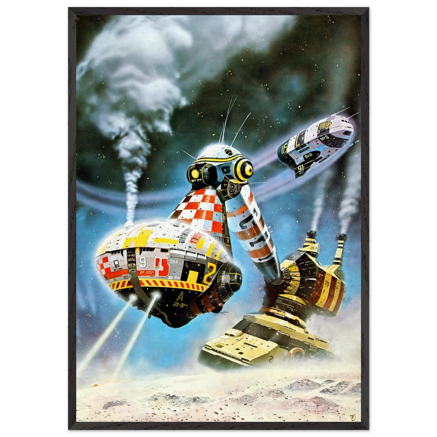 Chris Foss N16 - Chris Foss 70x100 cm / 28x40 inches Framed Art Print – Black Wooden Frame