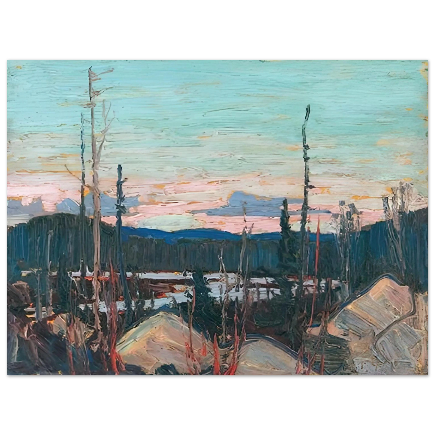 Tom Thomson - BURNT AREA WITH RAGGED ROCKS 1915 75x100 cm / 30x40inches Fine Art Poster