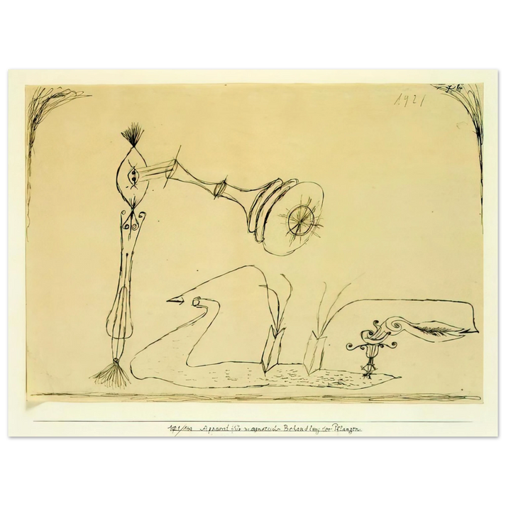 Paul Klee - APPARATUS FOR THE MAGNETIC TREATMENT OF PLANTS 1908 75x100 cm / 30x40inches Fine Art Poster