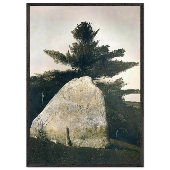 PENNSYLVANIA LANDSCAPE - Andrew Wyeth 70x100 cm / 28x40 inches Framed Art Print – Black Wooden Frame