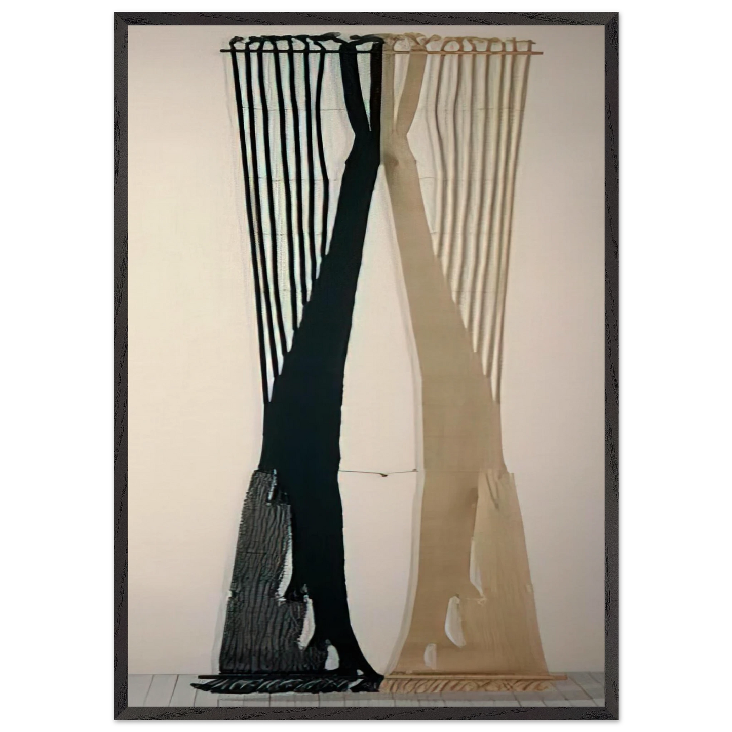 THE KING I 1962 - Lenore Tawney 70x100 cm / 28x40 inches Framed Art Print – Black Wooden Frame