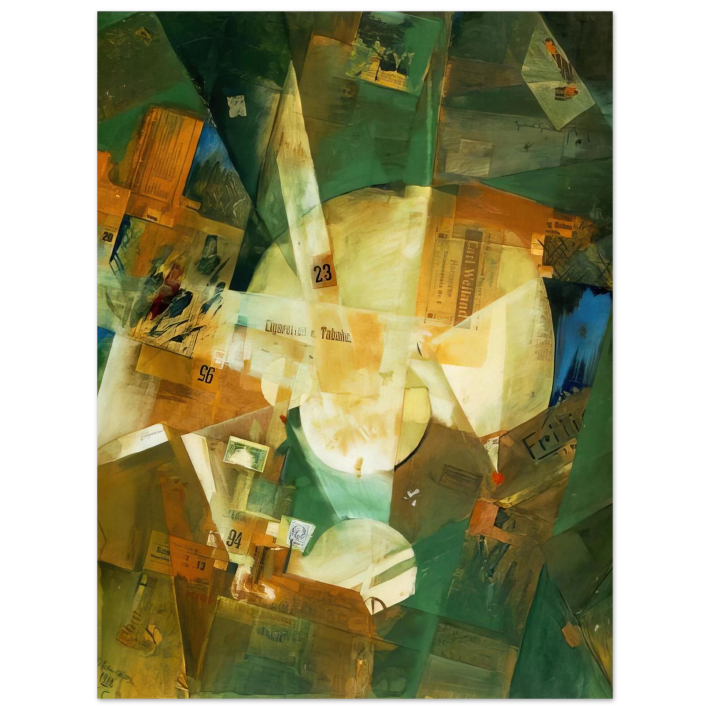 Kurt Schwitters - PICTURE WITH LIGHT CENTER 1919 75x100 cm / 30x40inches Fine Art Poster
