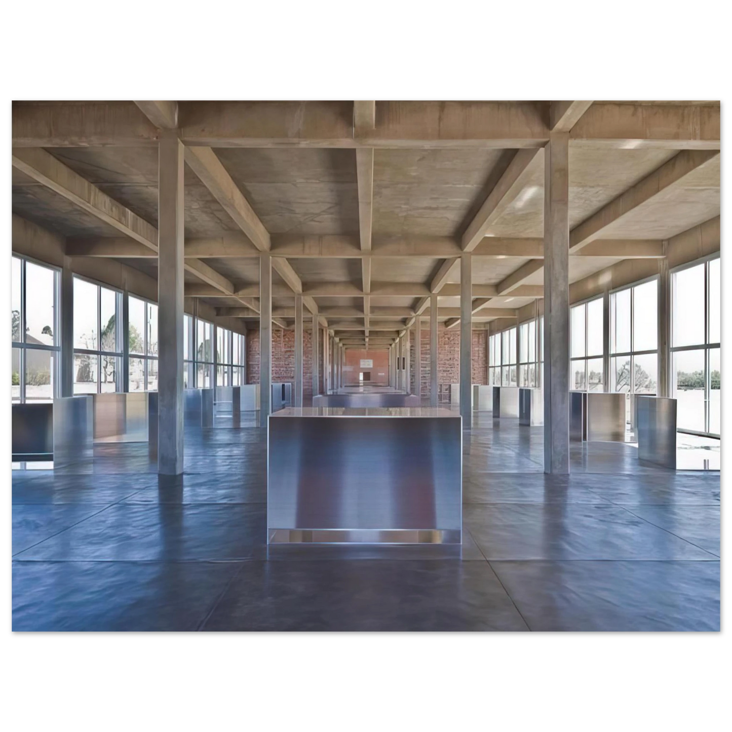 Donald Judd - Untitled 100 Untitled Works in Mill Aluminium - 1986 75x100 cm / 30x40inches Fine Art Poster