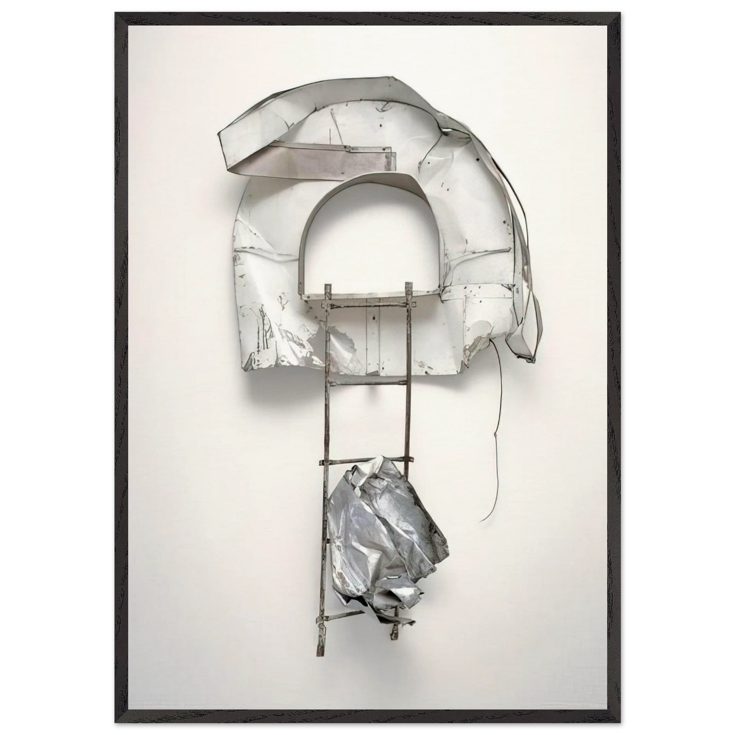 BALCONE GLUT NEAPOLITAN 1987 - Robert Rauschenberg 70x100 cm / 28x40 inches Framed Art Print – Black Wooden Frame