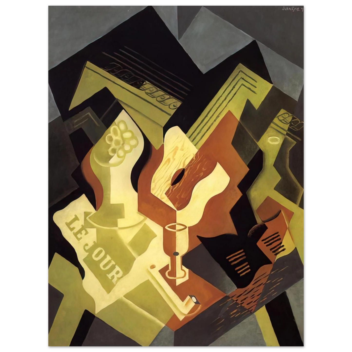 Juan Gris - GUITAR AND FRUIT DISH 75x100 cm / 30x40inches Fine Art Poster