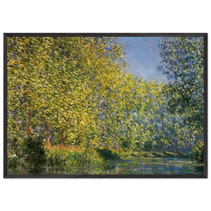 Bend in the River Epte - claude monet 70x100 cm / 28x40 inches Framed Art Print – Black Wooden Frame