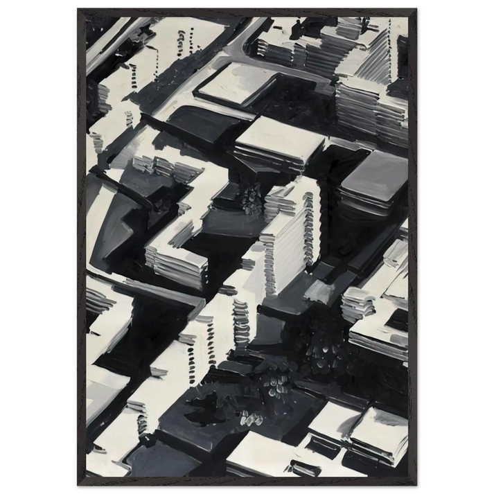 TOWNSCAPE SA 1969 - Gerhard Richter 70x100 cm / 28x40 inches Framed Art Print – Black Wooden Frame