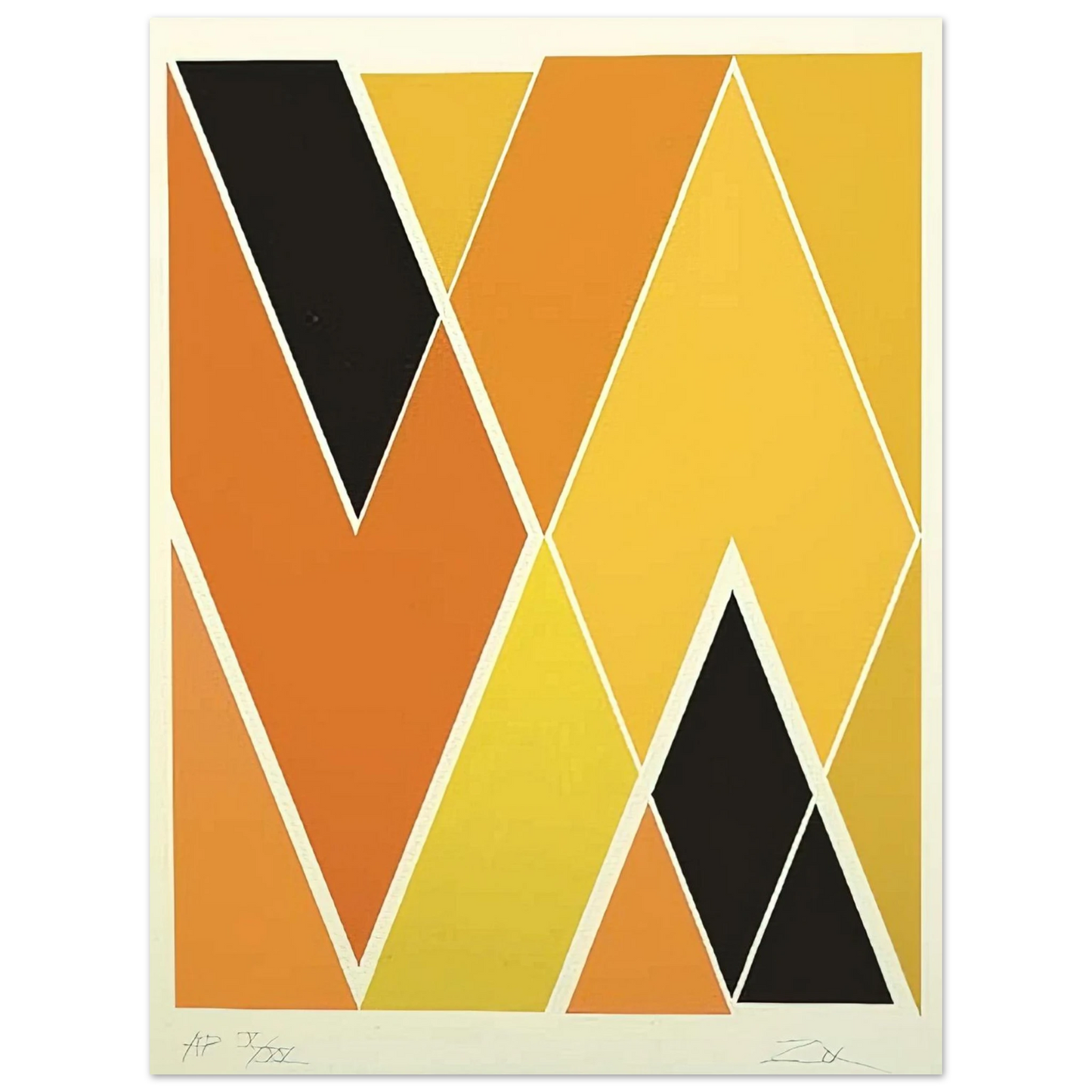 Larry Zox - Double Diamond - Hard Edge Painting 75x100 cm / 30x40inches Fine Art Poster