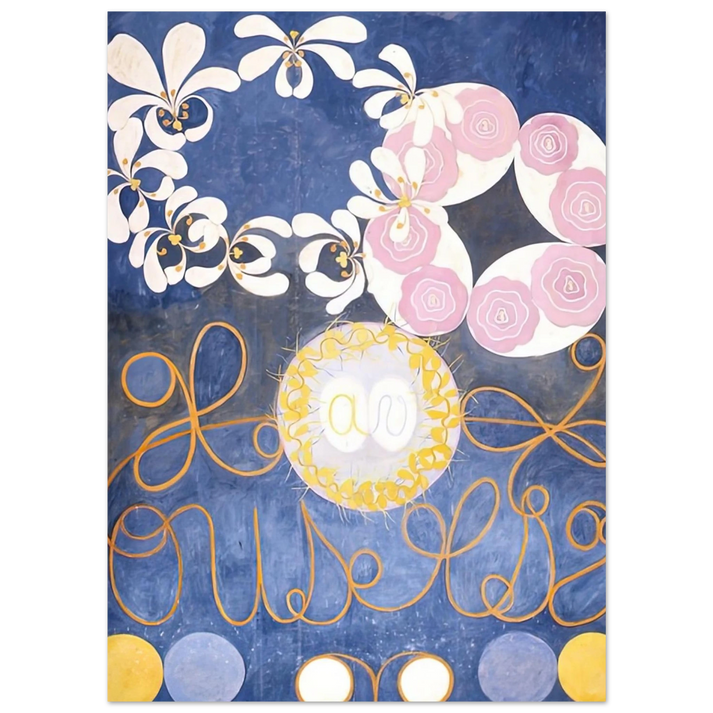 Hilma af Klint - THE TEN LARGEST 1907 Wall art - 15x20 cm / 6x8 inches - Premium Wooden Framed Poster With Fine Art Paper - Wood frame