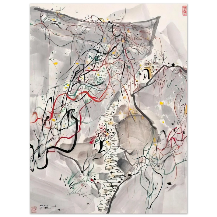 Wu Guanzhong - æ¦å¤·å±±å¾„ - Abstract Expressionism, Ink and wash painting 75x100 cm / 30x40inches Fine Art Poster