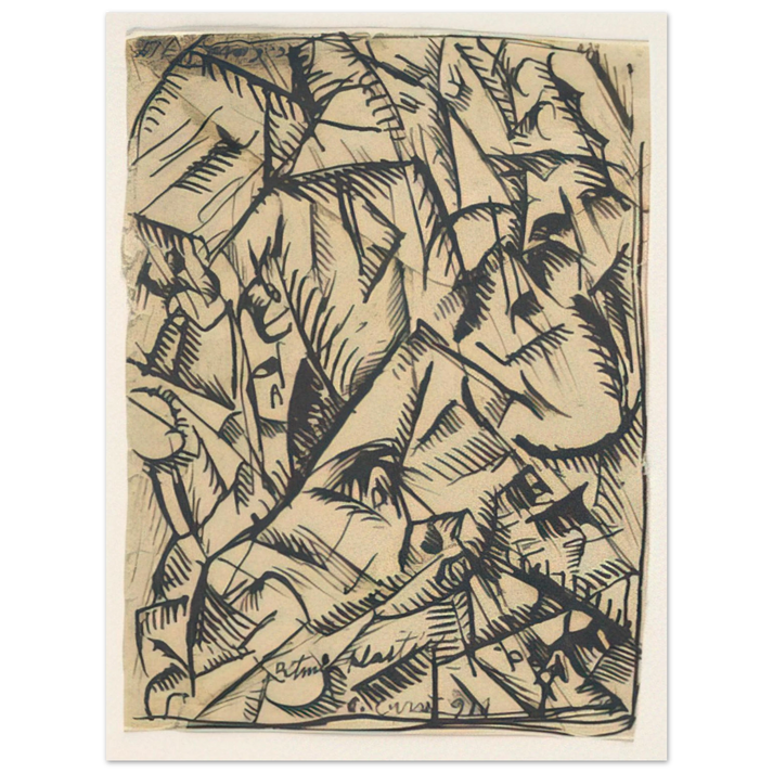 Carlo Carra - RITMI PLASTICI 1911 75x100 cm / 30x40inches Fine Art Poster