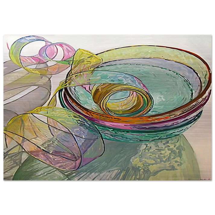 ORANGE PINK GREEN 2003 - Janet Fish Brushed Aluminum Print - 70x100 cm / 28x40 inches | Janet Fish Aluminum Print | Janet Fish Prints