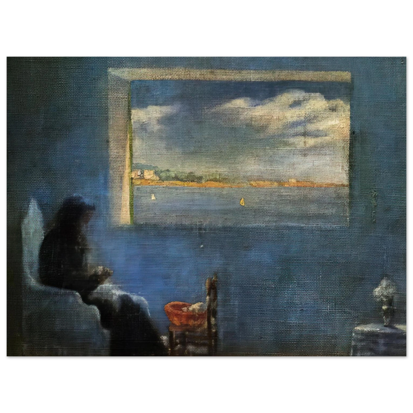 Salvador Dali - PORTRAIT OF GRANDMOTHER ANA SEWING 75x100 cm / 30x40inches Fine Art Poster