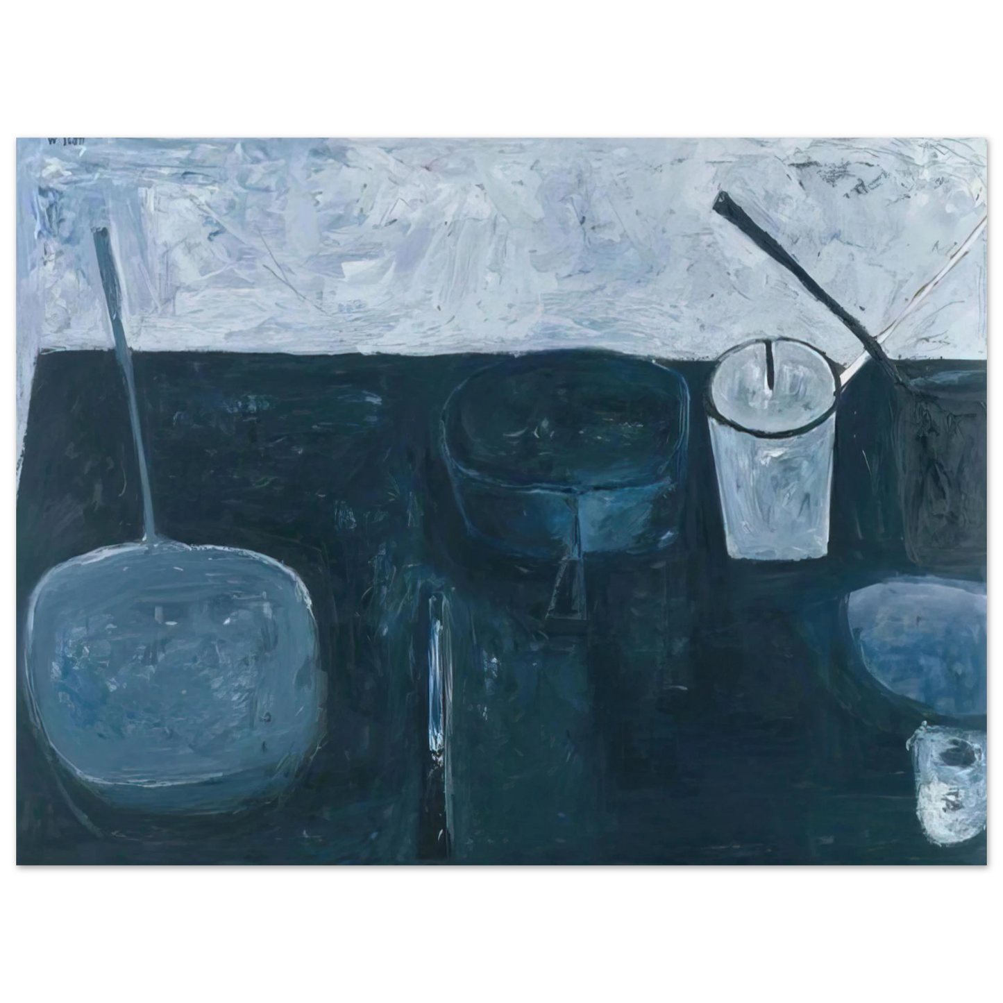 William Scott - Winter Still Life - 1956 75x100 cm / 30x40inches Fine Art Poster