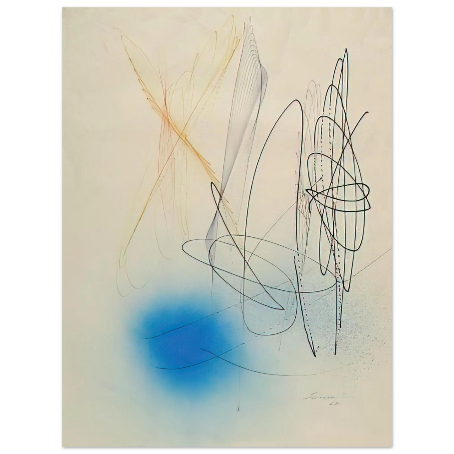 John Ferren - Abstract Composition - 1968 75x100 cm / 30x40inches Fine Art Poster