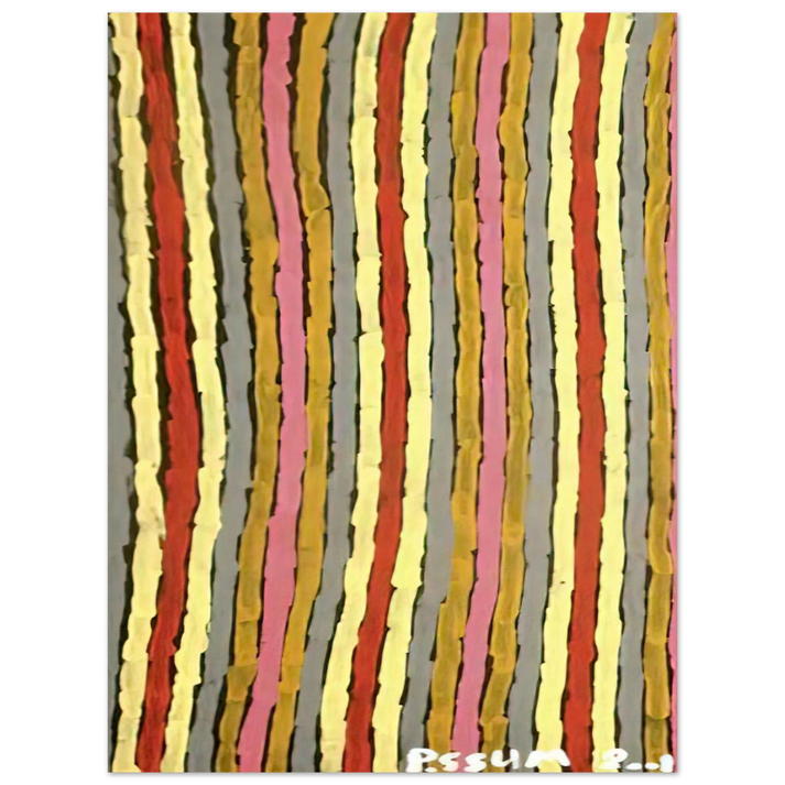 Clifford Possum Tjapaltjarri - Ceremonial Paint Floor Napperby - 2001 75x100 cm / 30x40inches Fine Art Poster