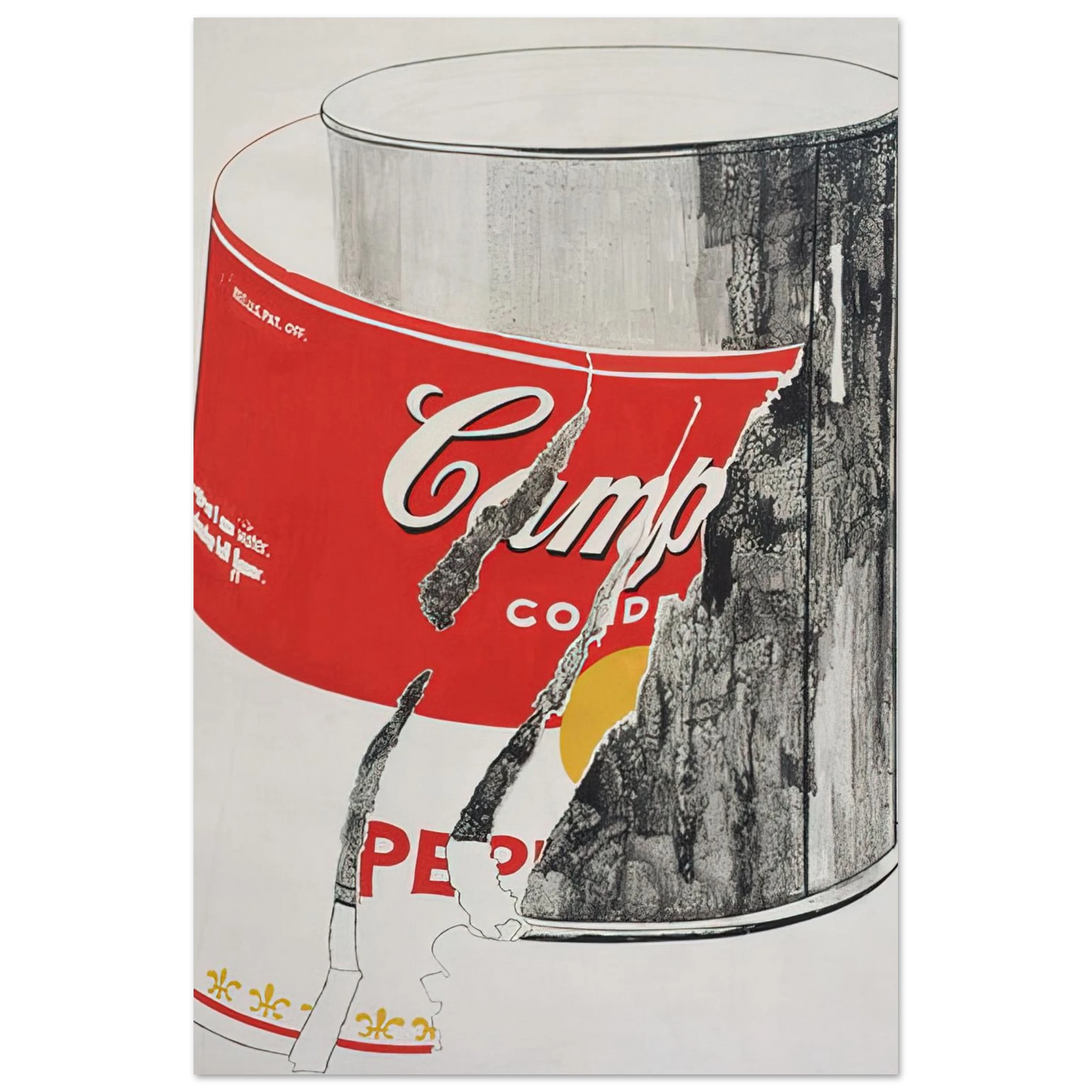 Andy Warhol - Big Torn Campbell's Soup Can Pepper Pot Fine Art Poster