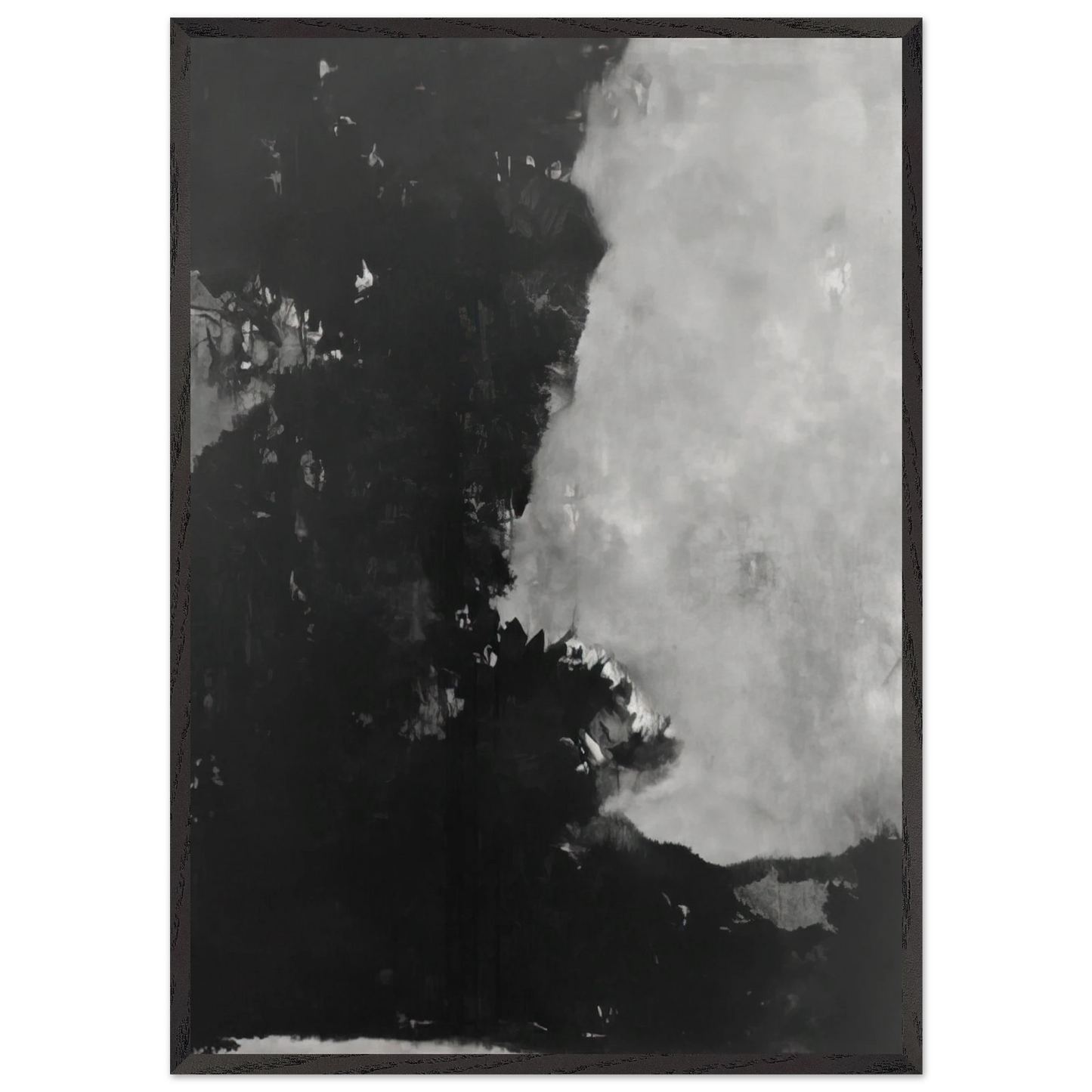 Untitled Black Painting - 1950 N2 - Edward Corbett 70x100 cm / 28x40 inches Framed Art Print – Black Wooden Frame