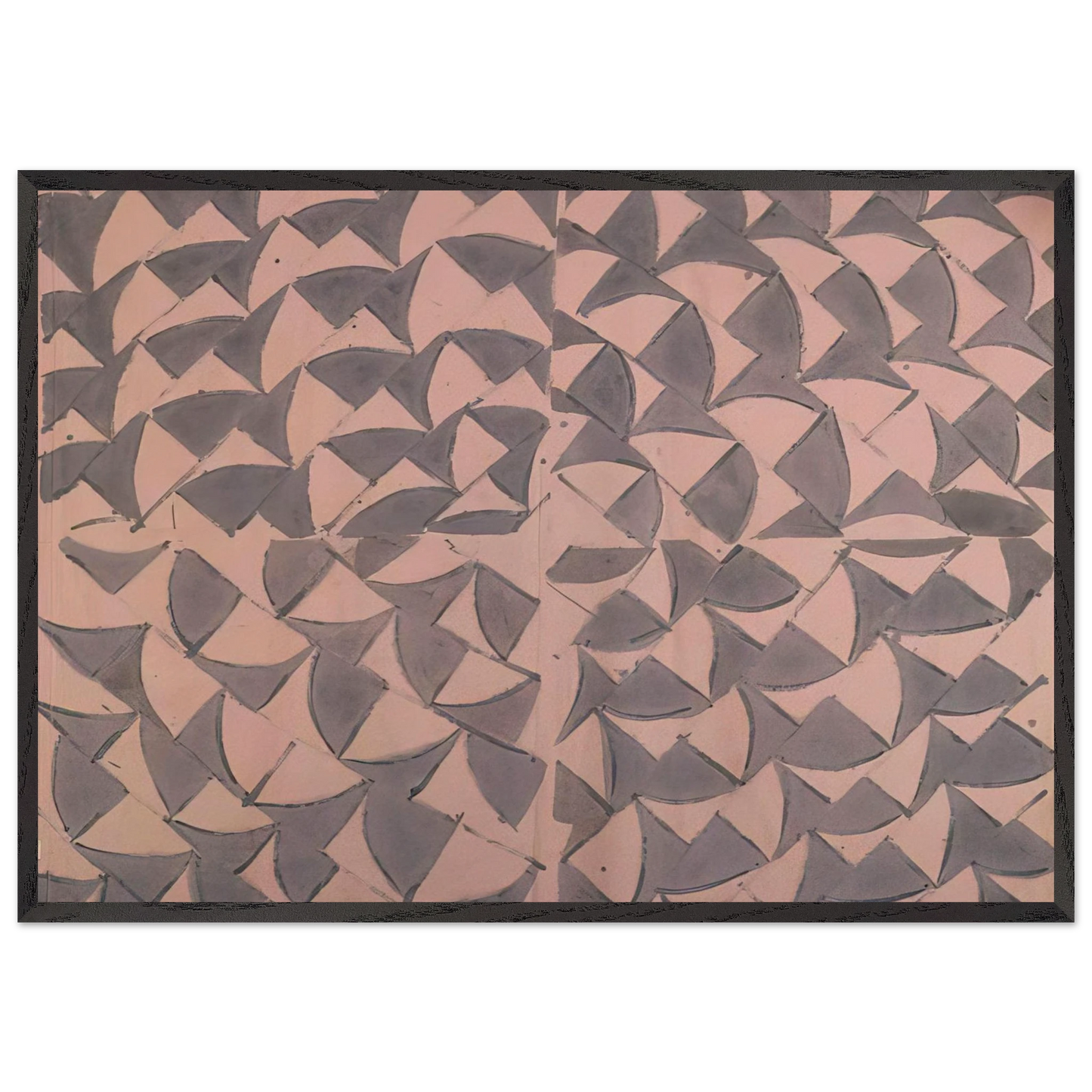 Rosa grigio grande - 1973 - Carla Accardi 70x100 cm / 28x40 inches Framed Art Print – Black Wooden Frame