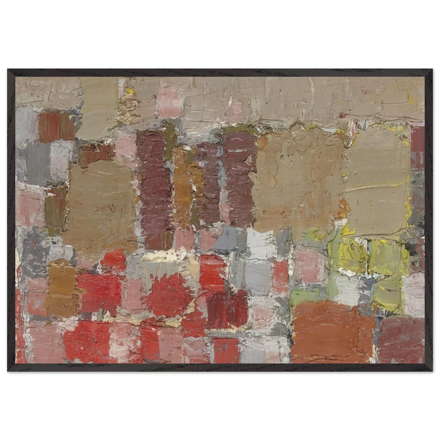Composition - Art Informel N1 - Nicolas de Stael 70x100 cm / 28x40 inches Framed Art Print – Black Wooden Frame