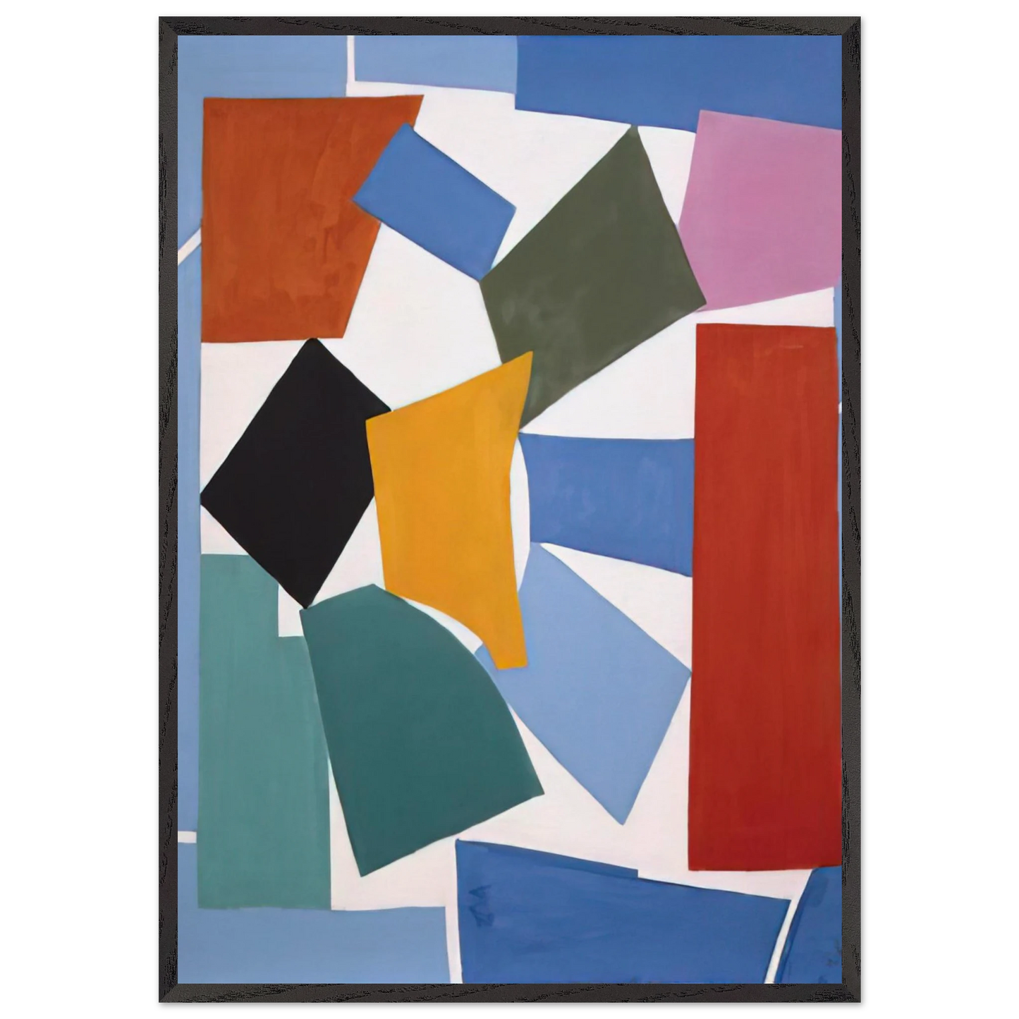 WATUSI HARD EDGE 1963 - Alma Woodsey Thomas 70x100 cm / 28x40 inches Framed Art Print – Black Wooden Frame