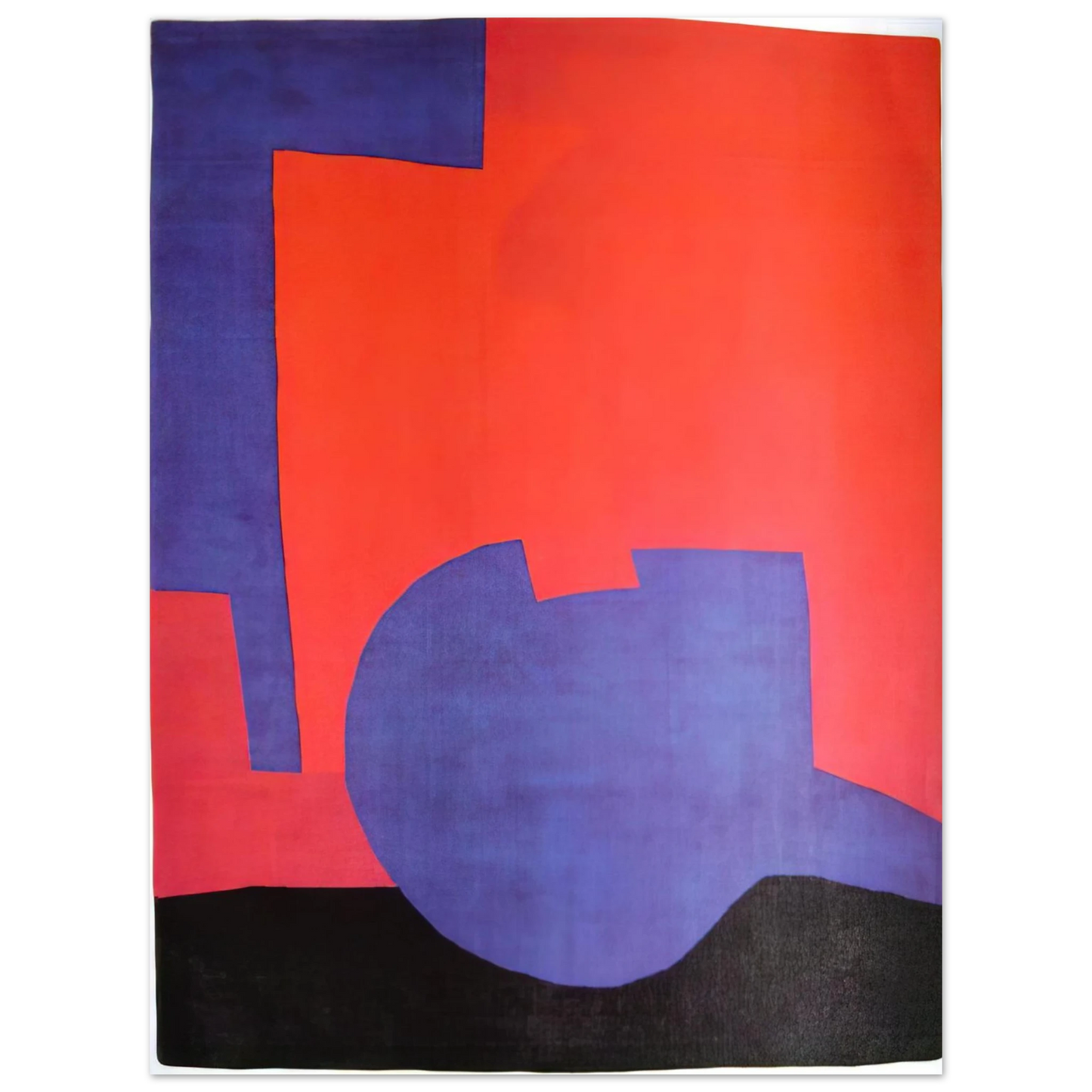 Serge Poliakoff - Composition rouge - 1968 75x100 cm / 30x40inches Fine Art Poster