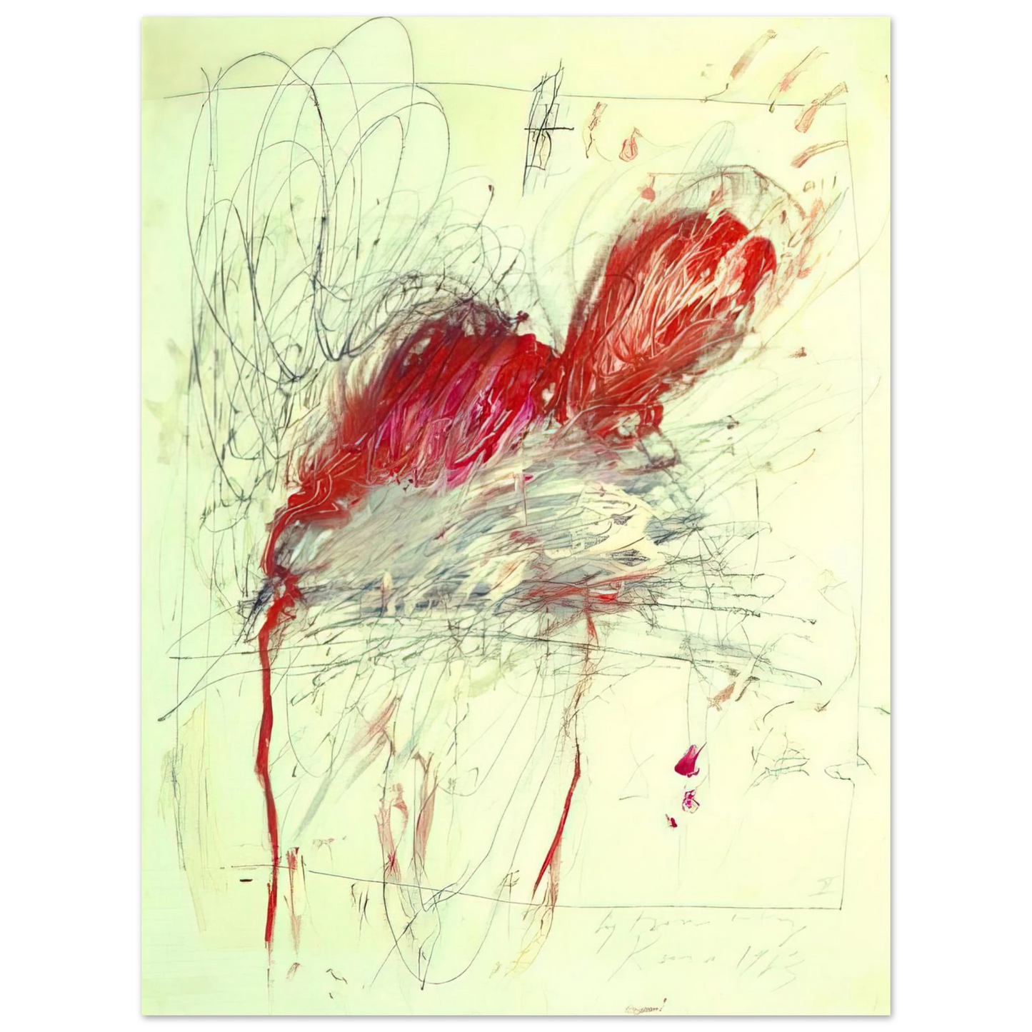 Cy Twombly - Leda and the Swan 75x100 cm / 30x40inches Fine Art Poster