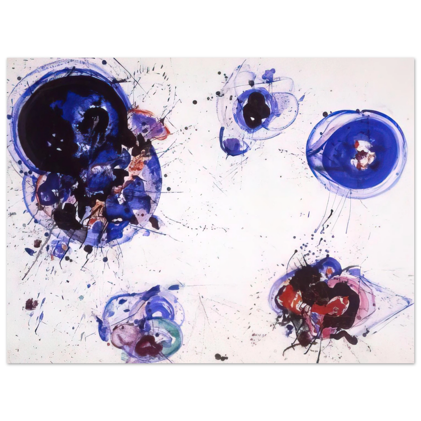 Sam Francis - Blue and Red Balls 75x100 cm / 30x40inches Fine Art Poster