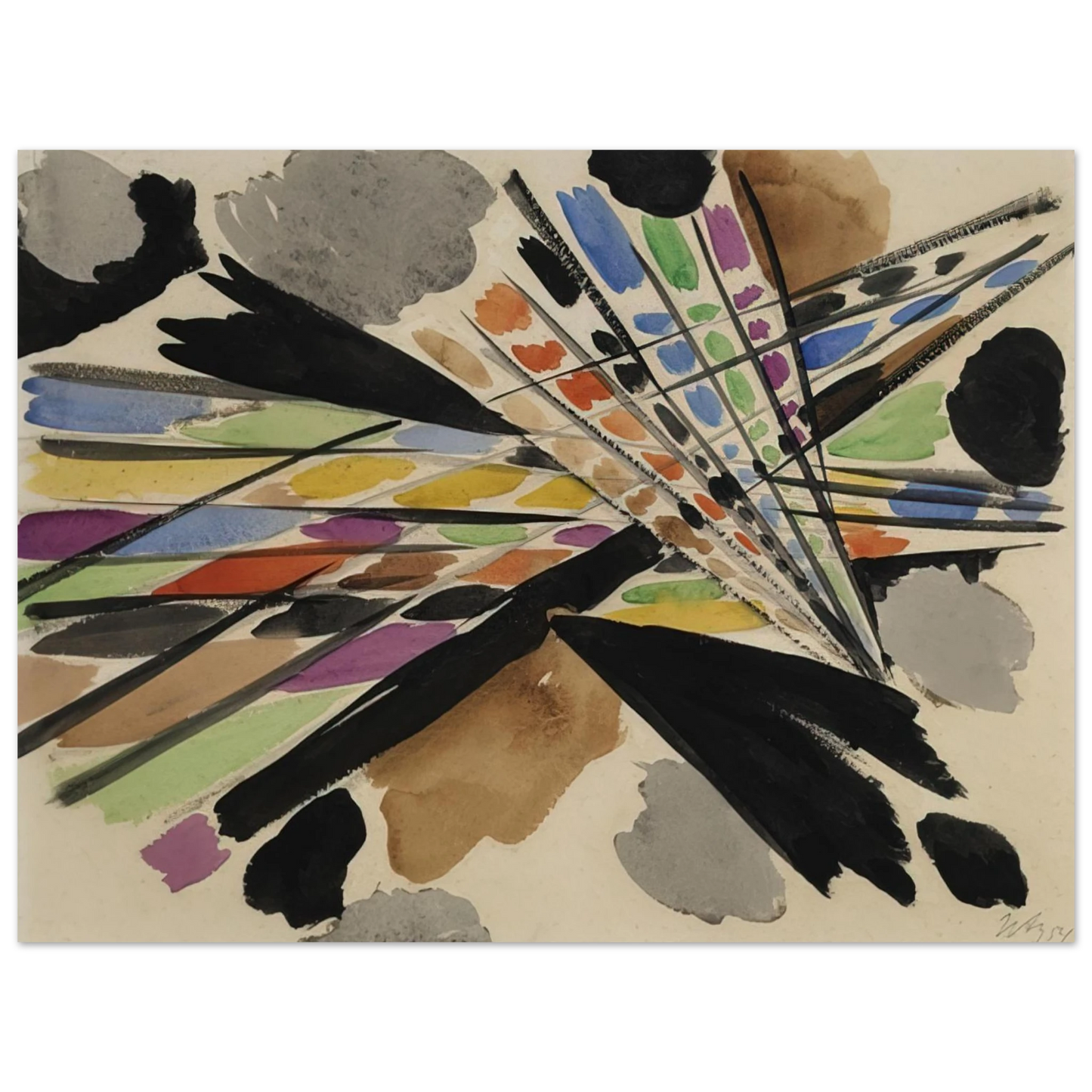 Ernst Wilhelm Nay - Diagonale - 1954 75x100 cm / 30x40inches Fine Art Poster