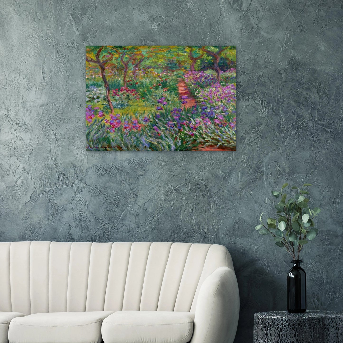 The Iris Garden at Giverny - claude monet Brushed Aluminum Print - 70x100 cm / 28x40 inches | claude monet Aluminum Print | claude monet Prints