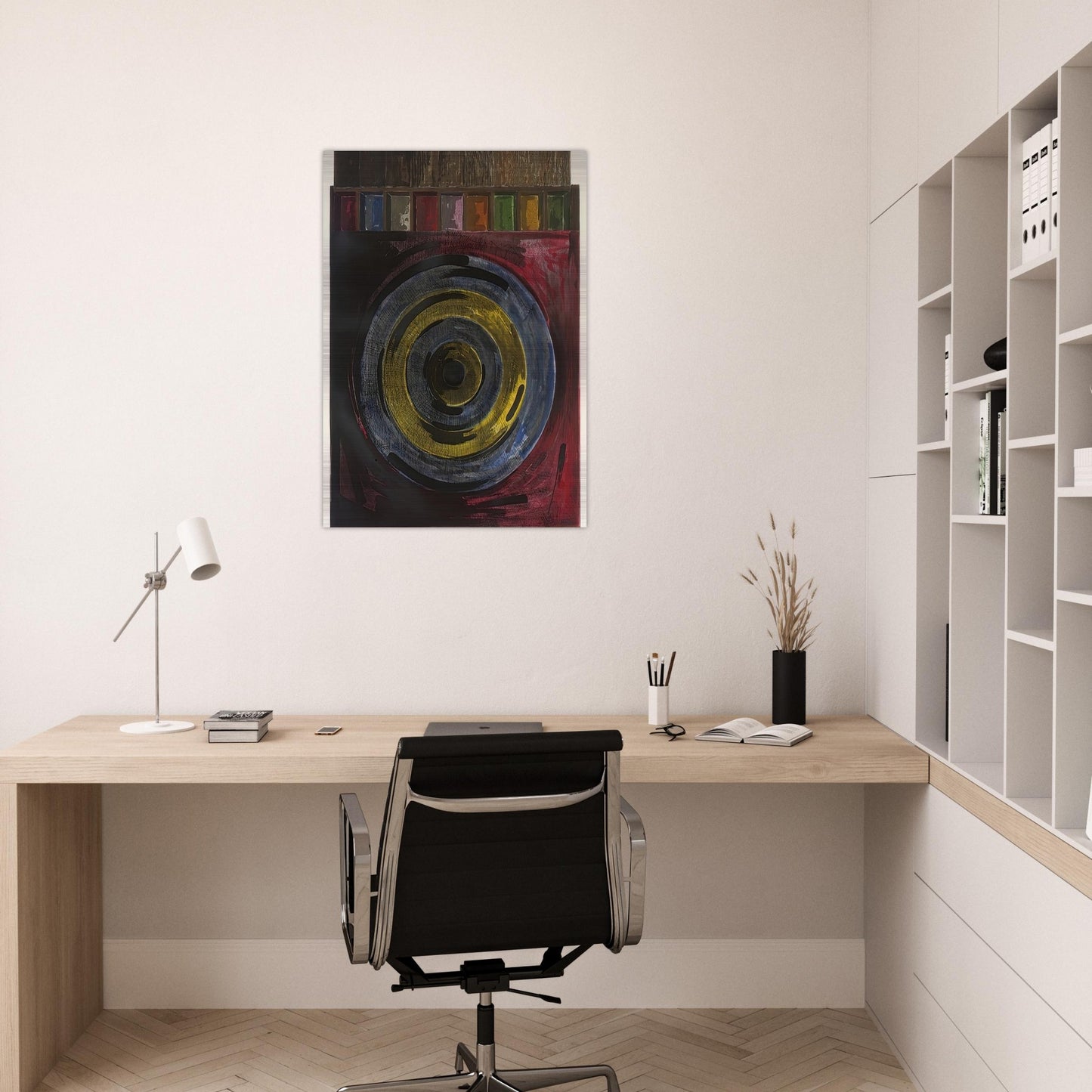 TARGET WITH PLASTER CASTS UNIVERSAL LIMITED ART EDITIONS 208 - Jasper Johns Brushed Aluminum Print - 70x100 cm / 28x40 inches | Jasper Johns Aluminum Print | Jasper Johns Prints